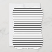 Eiffelturm Französische Schwarze Streifen Geburtst Einladung (Rückseite)