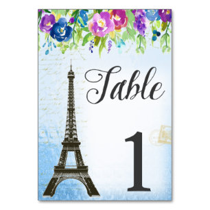 Eiffelturm Französische Tischkarten Tischnummer