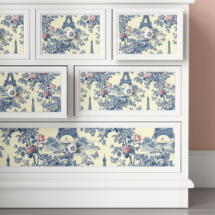 Eiffelturm Französische Toile De Jouy Blaue Decoup Seidenpapier