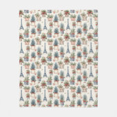 Eiffelturm, französische Topiaries Paris Weihnacht Fleecedecke (Vorderseite)