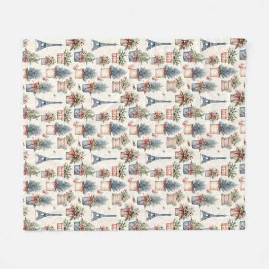 Eiffelturm, französische Topiaries Paris Weihnacht Fleecedecke (Vorderseite (Horizontal))