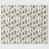 Eiffelturm, französische Topiaries Paris Weihnacht Geschenkpapier (Flach)