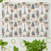 Eiffelturm, französische Topiaries Paris Weihnacht Geschirrtuch (Gefaltet)