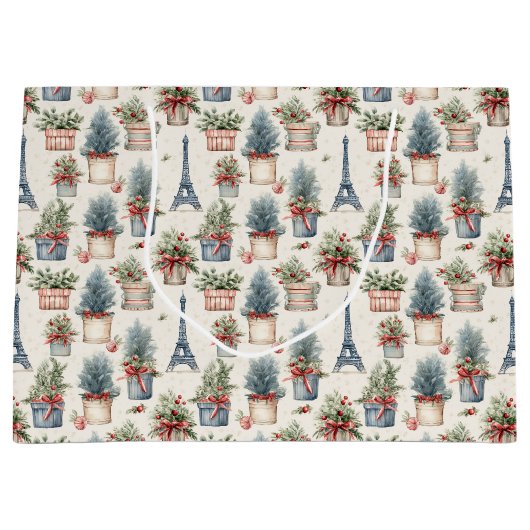 Eiffelturm, französische Topiaries Paris Weihnacht Große Geschenktüte (Vorderseite)