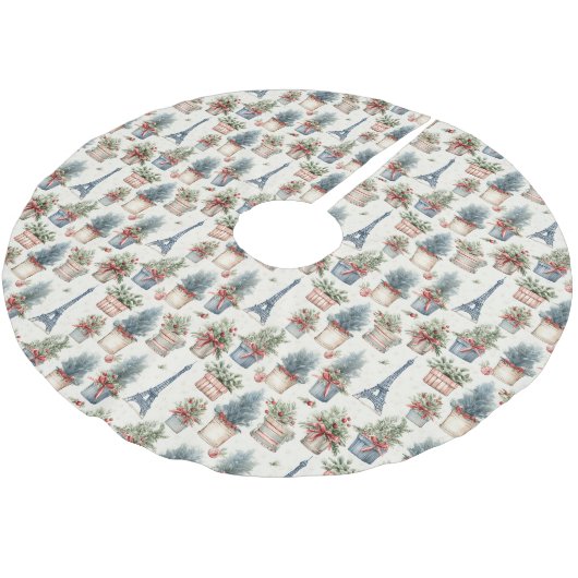 Eiffelturm, französische Topiaries Paris Weihnacht Polyester Weihnachtsbaumdecke (Schrägansicht)