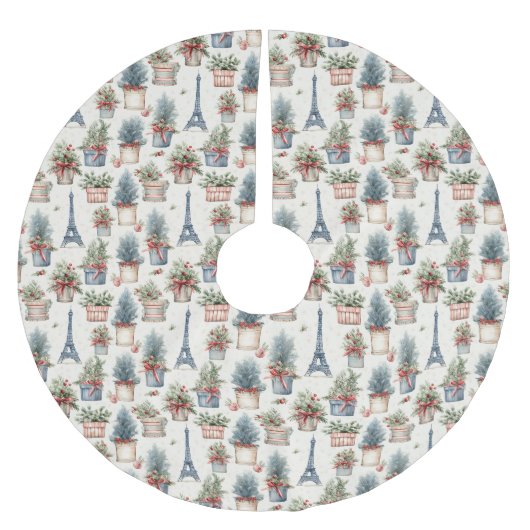 Eiffelturm, französische Topiaries Paris Weihnacht Polyester Weihnachtsbaumdecke (Vorderseite)