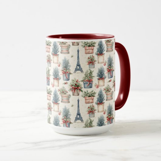 Eiffelturm, französische Topiaries Paris Weihnacht Tasse (VorderseiteRechts)