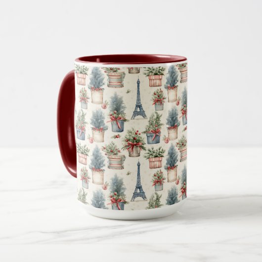 Eiffelturm, französische Topiaries Paris Weihnacht Tasse (Vorderseite Links)