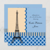 Eiffelturm Französischer Brautdusche Einladung (Vorne/Hinten)