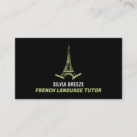 Eiffelturm, Französischer Sprachlehrer, Lehrer Visitenkarte (Vorderseite)