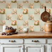 Eiffelturm Französischer Vintager Blumenrosa Decou Fliese