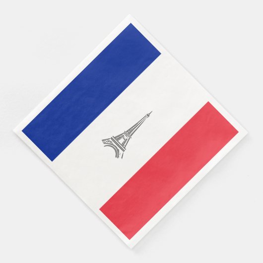 Eiffelturm Französisches Flag Themed Partys Paper Serviette (Ecke)