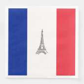 Eiffelturm Französisches Flag Themed Partys Paper Serviette (Vorderseite)