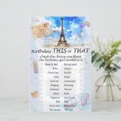 Eiffelturm Geburtstag dieses oder jenes Spiel (Stehend Vorderseite)