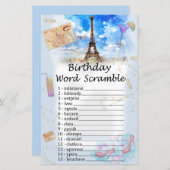 Eiffelturm Geburtstag Word Scramble Game (Vorne/Hinten)
