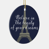 Eiffelturm glaubt Zitat Personalisiert Keramik Ornament (Rechts)
