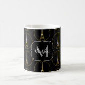 Eiffelturm Glitzer-Funkelmuster Monogram Kaffeetasse (Mittel)