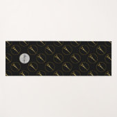 Eiffelturm Glitzer-Funkelmuster Monogram Yogamatte (Vorderseite (Horizontal))