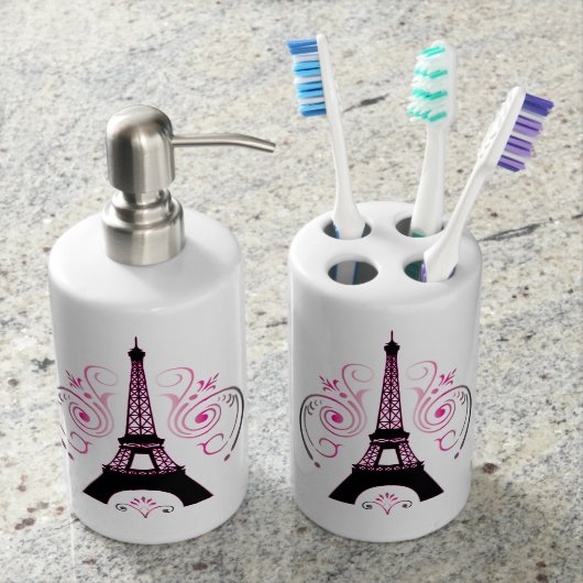 Eiffelturm Gradient Swirl Design Badset (Vorderseite)