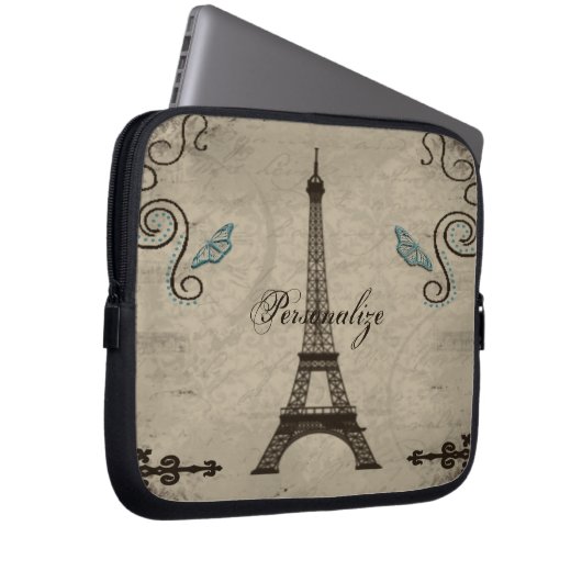 Eiffelturm Grunge Laptop Sleeve (Vorne Rechts)