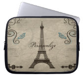 Eiffelturm Grunge Laptop Sleeve (Vorderseite)