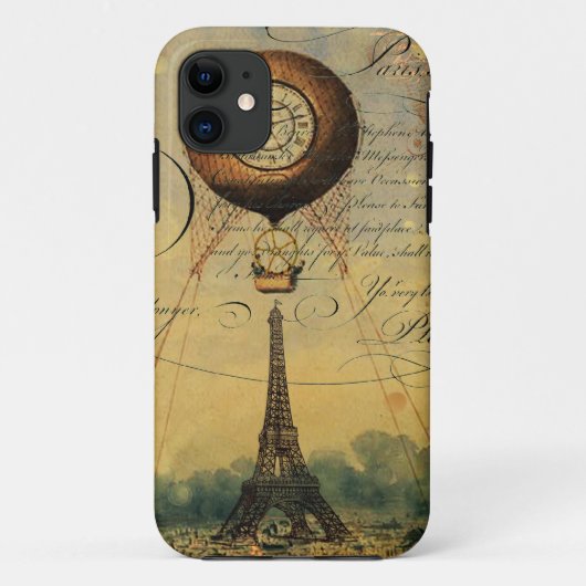 Eiffelturm Heißluftballon Steampunk Case-Mate iPhone Hülle (Rückseite)