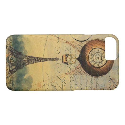 Eiffelturm Heißluftballon Steampunk Case-Mate iPhone Hülle (Rückseite (Horizontal))