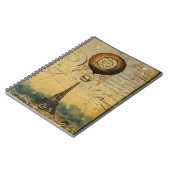 Eiffelturm Heißluftballon Steampunk Notizblock (Linke Seite)