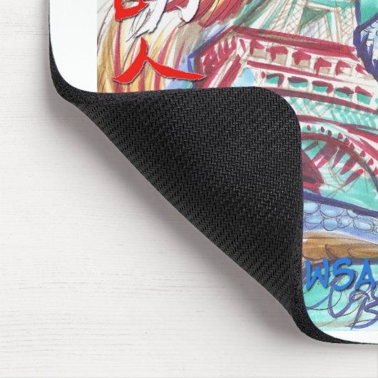 Eiffelturm-heller Drache und Hoffnung Mousepad (Ecke)