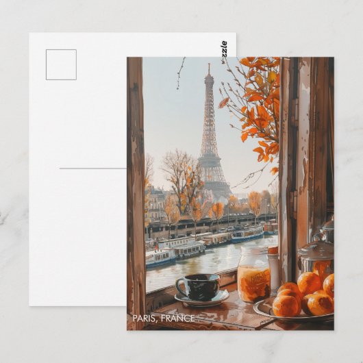 Eiffelturm Herbst Paris Postkarte (Vorne/Hinten)