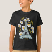 Eiffelturm Herbstliche Blume Paris fällt so in Fra T-Shirt (Vorderseite)