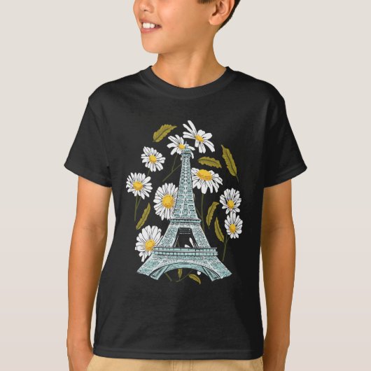 Eiffelturm Herbstliche Blume Paris fällt so in Fra T-Shirt (Vorderseite)