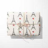Eiffelturm & Herz Geschenkpapier