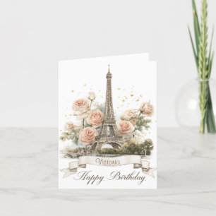 Eiffelturm "Herzlichen Glückwunsch zum Geburtstag" Feiertagskarte