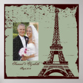 Eiffelturm Hochzeit Gerahmte FotoCollage Poster (Vorne)