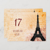 Eiffelturm Hochzeitskarte Postkarte (Vorne/Hinten)