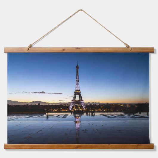 Eiffelturm Holz Topped Wall Tapestry Wandteppich Mit Holzrahmen (Vorne)