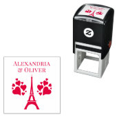 Eiffelturm hört den ersten Nachnamen oder ein Paar Permastempel (Beispiel)