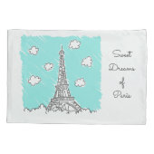 Eiffelturm Illustration, benutzerdefinierte Textpi Kissenbezug (Rückseite)