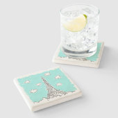 Eiffelturm Illustrationsstein Untersetzer (Seitenansicht)