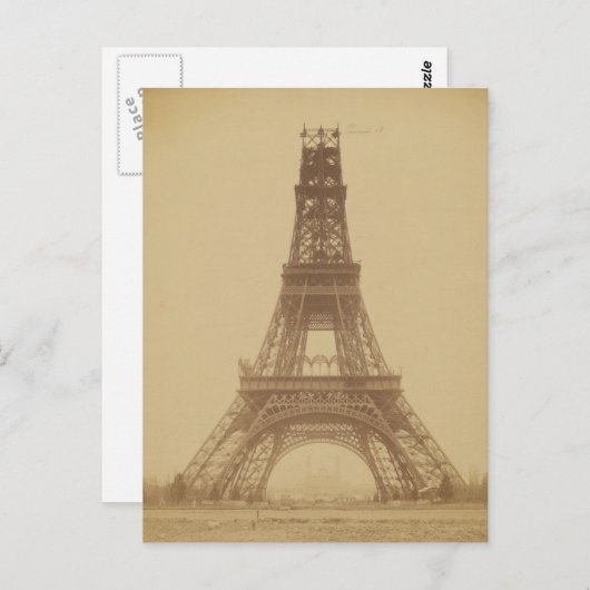 Eiffelturm im Bau 1888 Postkarte (Vorne/Hinten)