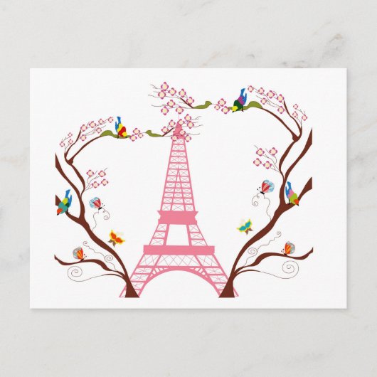 Eiffelturm im Frühjahr Postkarte (Vorderseite)