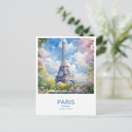 Eiffelturm im Frühling - Paris, Frankreich Postkarte (Stehend Vorderseite)