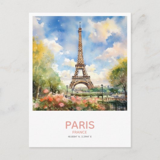 Eiffelturm im Frühling - Paris, Frankreich Postkarte (Vorderseite)