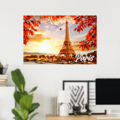 Eiffelturm im Herbst | Paris, Frankreich Poster (Heimbüro)