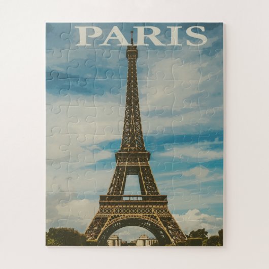 Eiffelturm im Postkartenstil in Paris Puzzle (Vertikal)