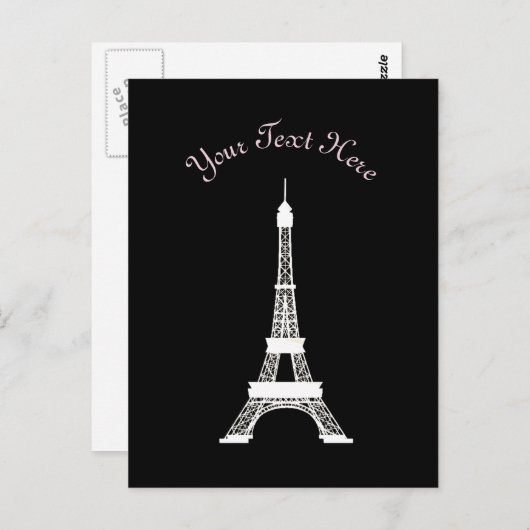 Eiffelturm im schlichten Schwarz-Weiß-Stil Postkarte (Vorne/Hinten)