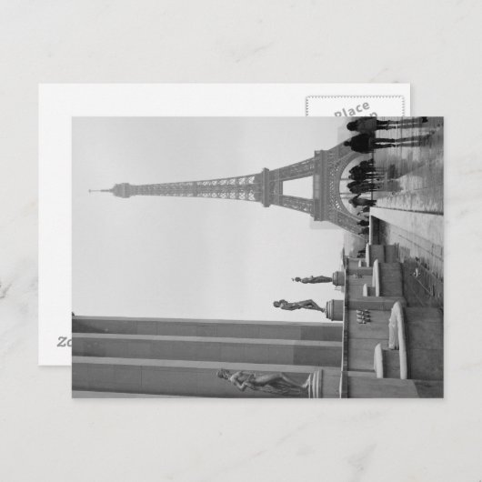 Eiffelturm im Schnee Postkarte (Vorne/Hinten)