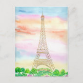 Eiffelturm im Sonnenuntergang Paris Postkarte (Vorderseite)