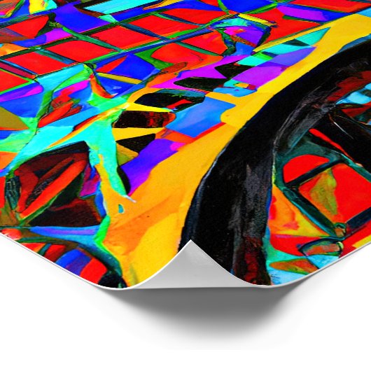 Eiffelturm im Stil von Robert Delaunay. Poster (Ecke)